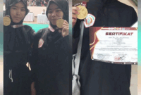 Si kembar Melina dan Melini Peraih Mendali Emas di Kejurnas Pencak Silat, Championship 2025 di Jambi.