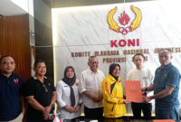 Para atlet pentague Jambi saat beraudiensi dengan Ketua Umum KONI Jambi. (ANTARA/HO/HUMAS KONI JAMBI)