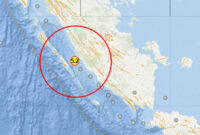 Titik gempa bumi di Mukomuko, Bengkulu, 14 September 2025.

