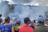 Kebakaran di Siulak Kerinci Jambi 4 rumah rata dengan tanah.