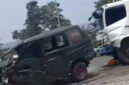 Kecelakaan lalu lintas truk pengangkut galon dan mobil Isuzu Panther terjadi di ruas Tol Jagorawi KM 33 arah Jakarta, Kamis (25/9). dok Istimewa
