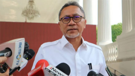 Menteri Perdagangan Zulkifli Hasan di Istana Kepresidenan Jakarta