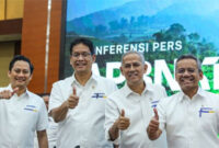 Menteri Keuangan Purbaya Yudhi Sadewa (kedua kiri) bersama Wakil Menteri Keuangan Suahasil Nazara (kanan), Wakil Menteri Keuangan Thomas Djiwandono (kiri), dan Wakil Menteri Keuangan Anggito Abimanyu (kedua kanan) Sumber : ANTARA