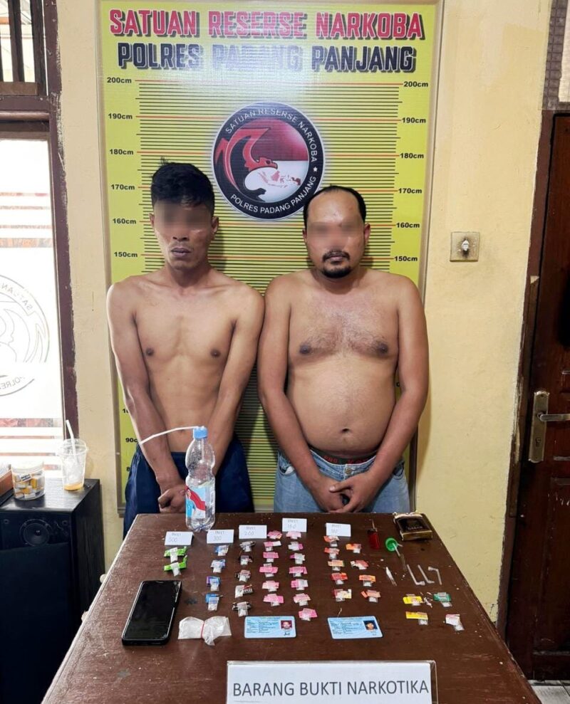 HR dan JF serta barang bukti shabu.