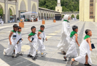 Keceriaan sejumlah anak Taman Kanak-kanak di Islamik Center Padang Panjang.