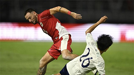 Marc Klok saat memperkuat Timnas Indonesia. (ANTARA FOTO/SIGID KURNIAWAN)
