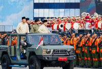 Presiden RI Prabowo Subianto di acara HUT ke-80 TNI Sumber : Taufik Hidayat-tvOne