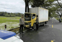 Truck tabrak pohon
