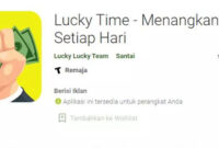 tangkapan layar aplikasi  Lucky Time 
foto. dok: istimewa