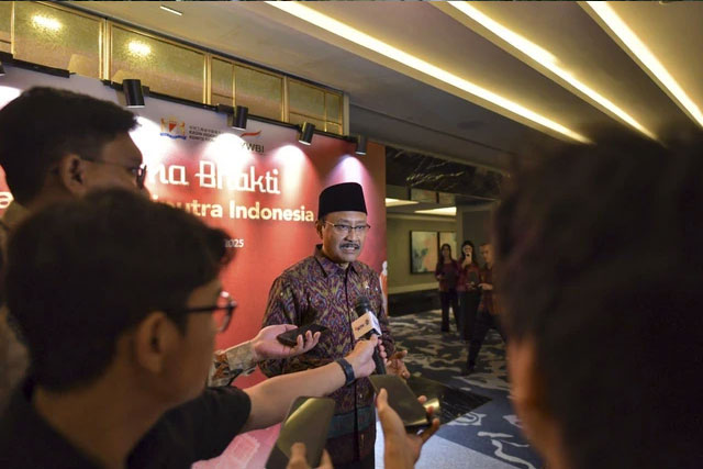 Menteri Sosial Saifullah Yusuf (Gus Ipul) saat menghadiri acara peluncuran program Dharma Bhakti Bumiputera Indonesia di Hotel The St. Regis, Jakarta, Kamis (30/10/2025). Foto: Dok. Kemensos