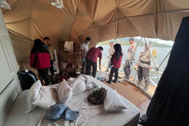 Pengantin baru bernama Gilang Kurniawan (28 tahun) dan Cindy Desta Nanda (28) ditemukan tak sadarkan diri saat glamping di Kabupaten Solok, Sumatera Barat (Sumbar), Kamis (9/10). Foto: Dok. Polsek Lembah Gumanti