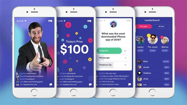 tangkapan layar aplikasi  HQ Trivia