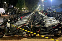 Motor-motor yang akan dibagikan saat HUT ke-80 TNI. Foto: Abid Raihan/kumparan
