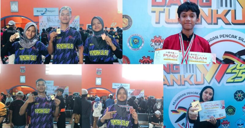 siswa sman 1 yang mendapatkan mendali di kejuaraan pencak silat bukit tinggi
foto. dok: istimewa