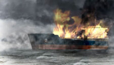 Ilustrasi Foto Kapal Terbakar (iStockphoto)