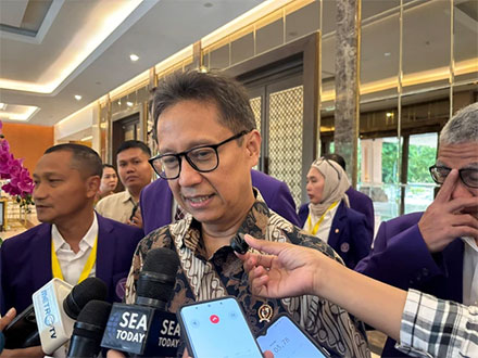 Menteri Kesehatan (Menkes) Budi Gunadi Sadikin di Hotel Sultan, Jakarta pada Sabtu (14/6/2025). Foto: Abid Raihan/kumparan
