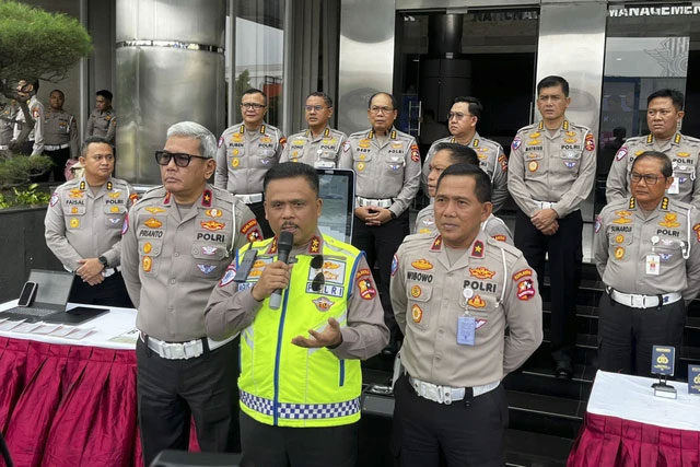Kakorlantas Polri Irjen Pol Agus Suryonugroho saat ditemui di Gedung Korlantas Polri, Jakarta Selatan, Senin (20/10/2025). Foto: Rayyan Farhansyah/kumparan
