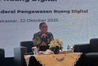 Dirjen Pengawasan Ruang Digital Komdigi, Alexander Sabar saat Diskusi Media oleh Kementerian Digital dan Komunikasi di Menara Bossowa, Makasar, Sulawesi Selatan. Kamis (23/10/2025). Foto: Rayyan Farhansyah/kumparan