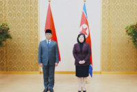 Menlu Sugiono dan Menlu Korut Choe Son-hui melakukan pertemuan bilateral di Pyongyang, Sabtu (11/10/2025). Foto: Instagram/ @menluri
