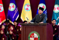 Presiden Prabowo Subianto hadiri acara sidang senat Universitas Kebangsaan Republik Indonesia (UKRI) di Bandung, Sabtu (18/10/2025). Foto: Mukhlis Jr./Biro Pers Sekretariat Presiden