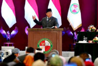 Presiden Prabowo Subianto hadiri acara sidang senat Universitas Kebangsaan Republik Indonesia (UKRI) di Bandung, Sabtu (18/10/2025). Foto: Mukhlis Jr./Biro Pers Sekretariat Presiden
