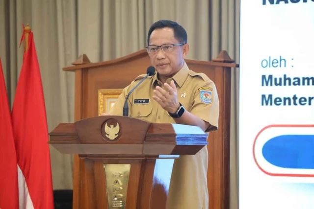 Mendagri Tito Karnavian dalam acara Peluncuran Dokumen Master Plan Produktivitas Nasional 2025-2029 di kantor Kementerian PPN/Bappenas, Jakarta, Selasa (7/10/2025). Foto: Kemendag RI
