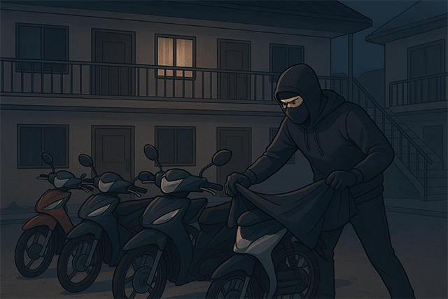 ilustrasi pencurian motor di mendalo