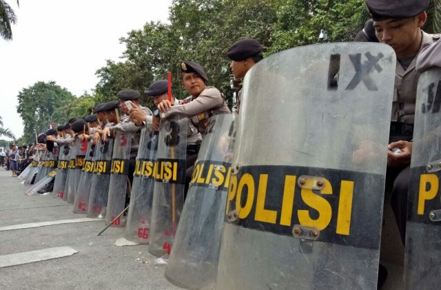 Ilustrasi pengamanan pihak Kepolisian Foto: Aprilandika Hendra/kumparan