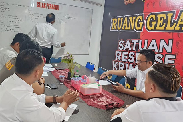 Kasat Reskrim AKP Very memimpin rapat persiapan penyidikan
foto.dok: humas polres kerinci