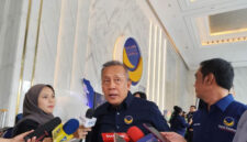 Wakil Ketua Umum NasDem Saan Mustopa usai hadiri acara Cek Kesehatan Gratis rangkaian HUT ke-14 NasDem di NasDem Tower, Jakarta, Sabtu (25/10/2025). Foto: Luthfi Humam/kumparan