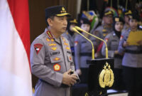 Kapolri Listyo Sigit Prabowo saat pelantikan Irjen Pol Yuda Gustawan yang resmi menjabat sebagai Kabaintelkam Polri menggantikan Komjen Pol Dr. Akhmad Wiyagus. Foto: Dok. Istimewa