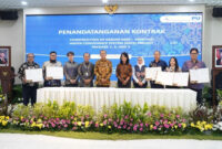 Penandatanganan kontrak air baku Karian Dam-Serpong. Foto: Kementerian PU-Waskita Karya.