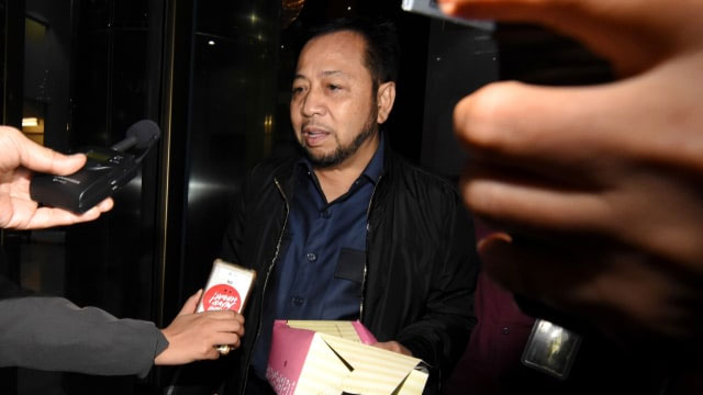 Terpidana kasus korupsi KTP Elektronik Setya Novanto seusai menjalani pemeriksaan di gedung KPK, Jakarta, Kamis (12/9). Foto: ANTARA FOTO/Indrianto Eko Suwarso