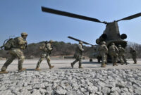 Tentara AS mengambil bagian dalam latihan militer.  Foto: Jung Yeon-je / AFP
