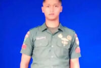 Praka Amin Nurohman anggota Satgas Yonif 410/Alugoro yang bertugas di Pos Moyeba, Bintuni, Papua Barat. Foto: Dok. Istimewa