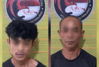 Z dan MB -- bapak dan anak -- terduga pengedar narkotika jenis shabu dan ganja.