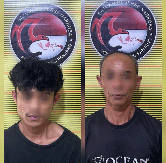 Z dan MB -- bapak dan anak -- terduga pengedar narkotika jenis shabu dan ganja.