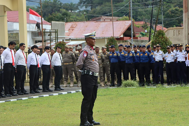 Apel kesiapsiagaan bencana alam di Polres Padang Panjang, Sumbar.