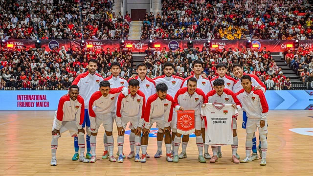 Skuad asuhan Hector Souto sedang menghadapi Australia pada laga Internasional Friendly Match. Foto: Abi Suryadi/Kumparan
